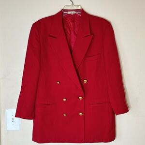Mark Shale Vintage 70’s 100% Camel Hair Red Lined Blazer Jacket
 Size 14‎